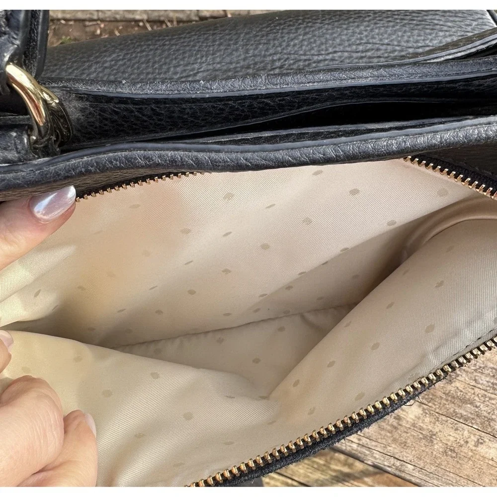 Kate Spade Chatham Lane Harlan Satchel Black Leather‎  & Suede Gold Hardware Bag